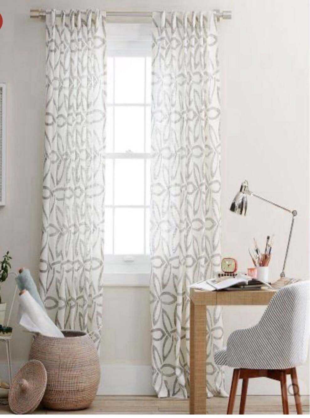 West Elm Linen & Cotton Light Filtering Curtains Panels- 48x84” - Set of 2